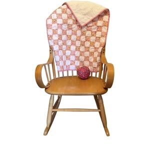 Handmade Pink Baby Quilt Patchwork Cottagecore Floral Soft Throw 25x3